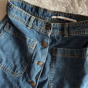 Zara Denim Button Front Skirt in XS